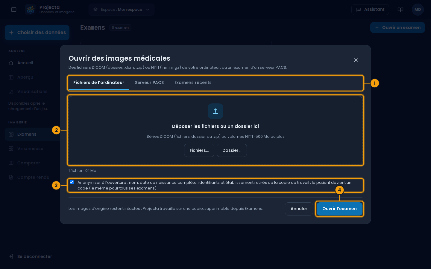 Ouvrir des images médicales