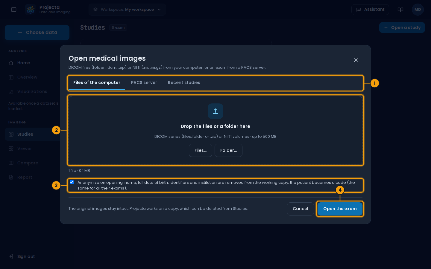 Open medical images